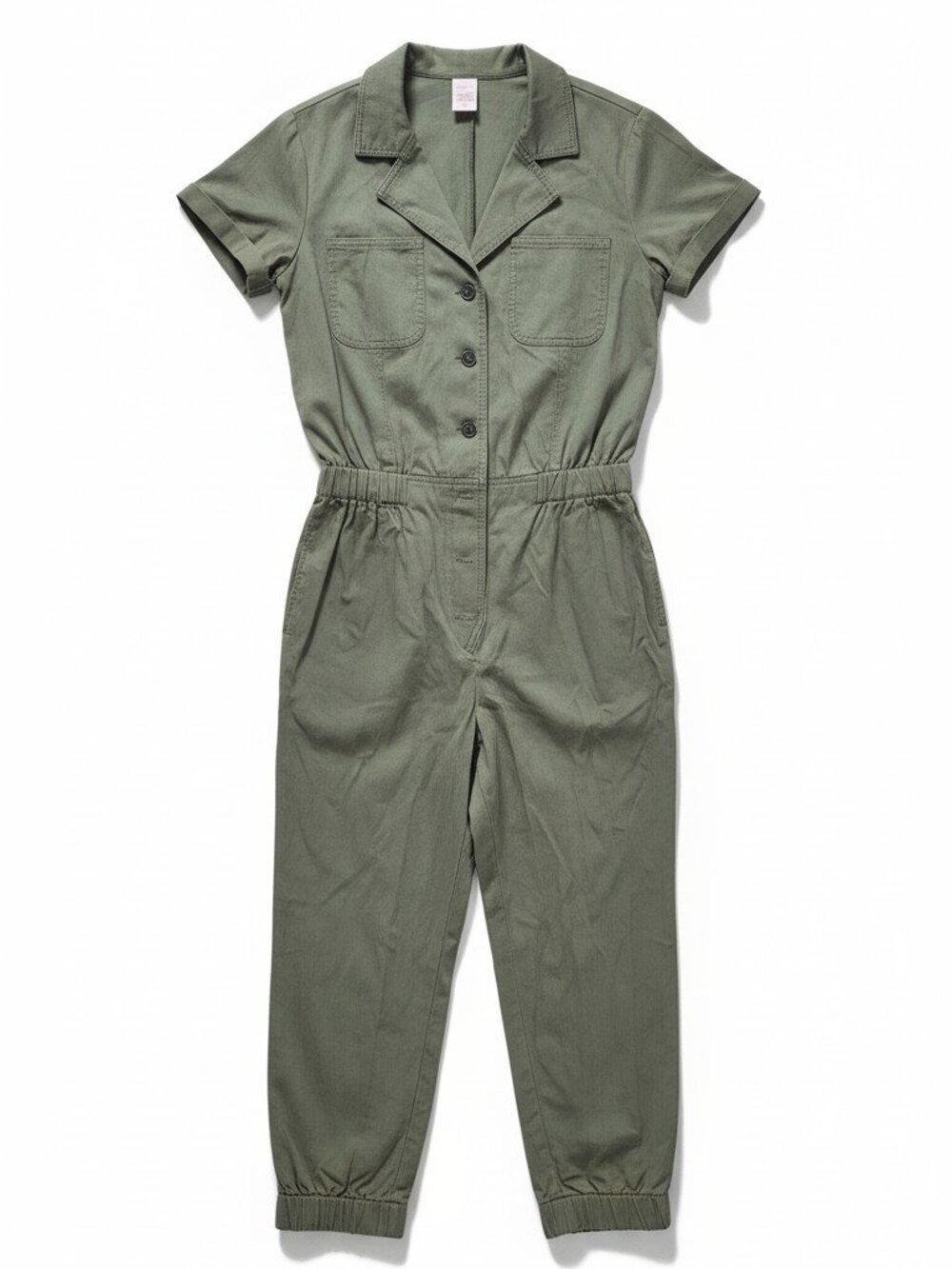 No Boundaries Olive Green Utility Jumpsuit L 11-13 Cargo Jogger Romper